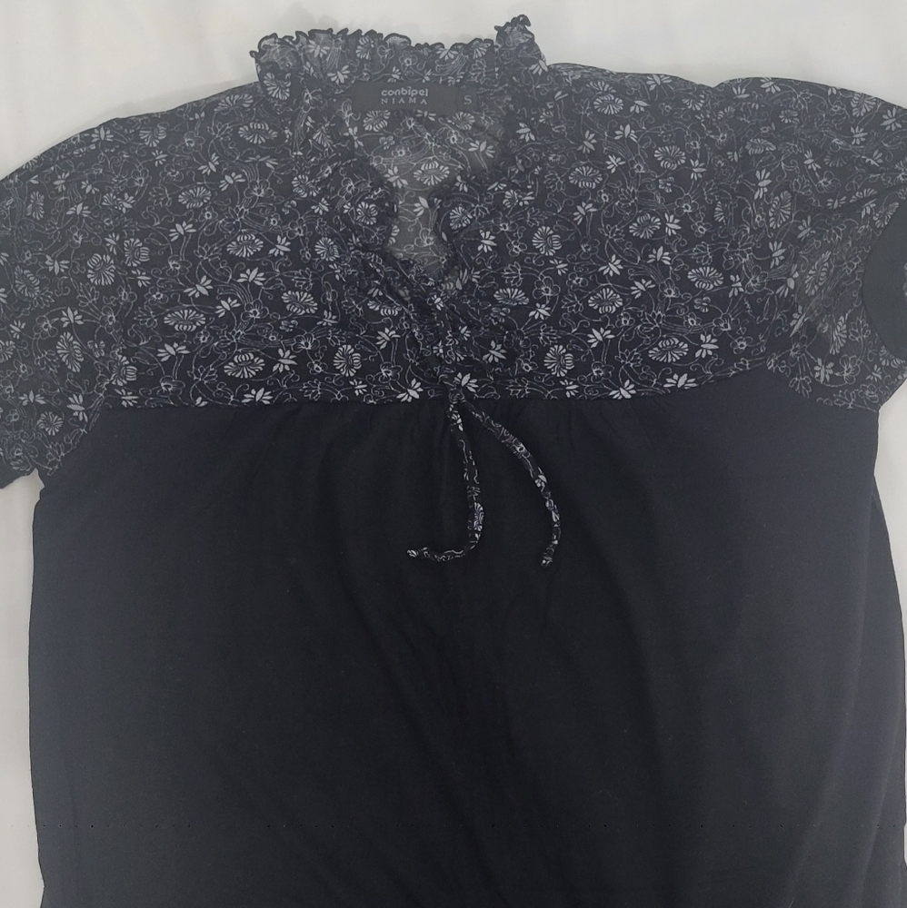 Conbipel Black and grey Floral Women's Top